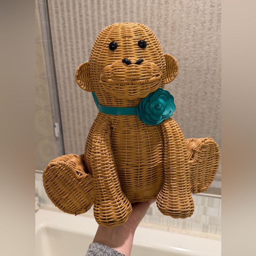 Kate Spade Wicker Monkey with Teal Accent
